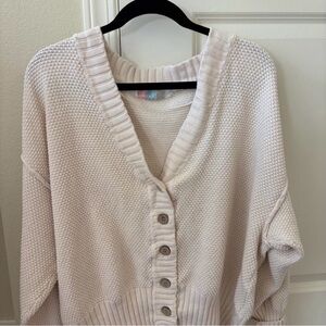 Free People beach set Cream Knit Cardigan